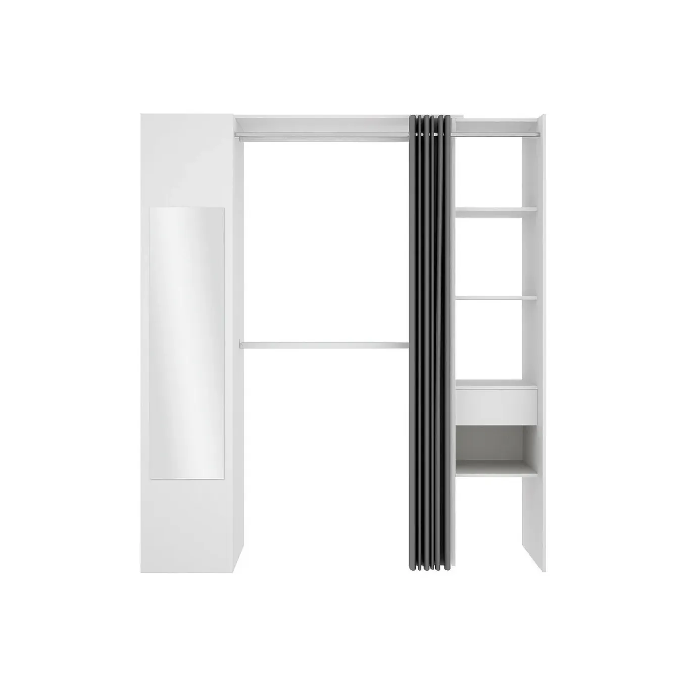 Vente-unique Open Kledingkast Bertrand Wit - L 177.5cm X B 50cm X H 205cm