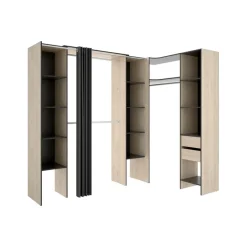 Vente-unique Open Kledingkast Dorian Grijs - L 164cm X B 141cm X H 205cm