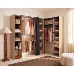 Vente-unique Open Kledingkast Dorian Grijs - L 164cm X B 141cm X H 205cm