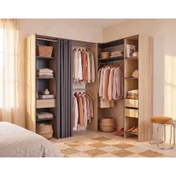 Vente-unique Open Kledingkast Gontran Grijs - L 164cm X B 141cm X H 205cm