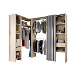 Vente-unique Open Kledingkast Gontran Beige - L 164cm X B 141cm X H 205cm