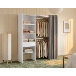 Vente-unique Open Kledingkast Laurent Wit - L 110cm X B 50cm X H 205cm