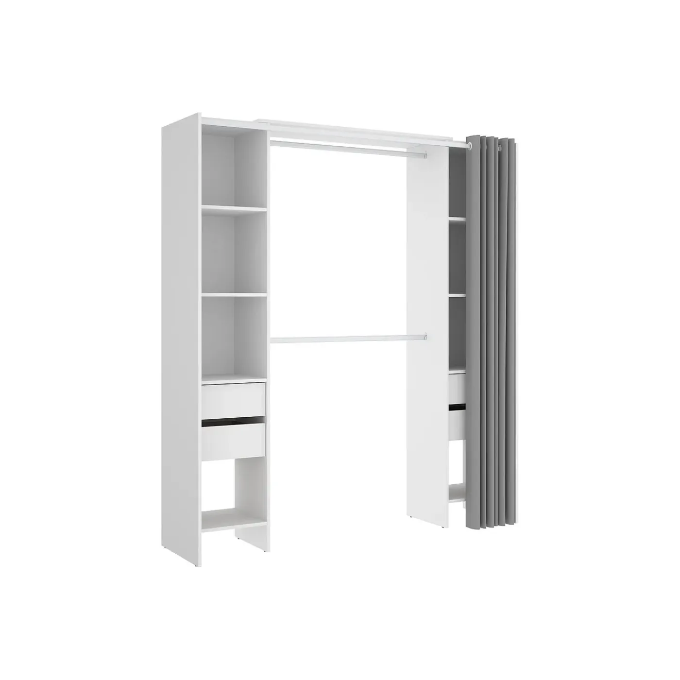 Vente-unique Open Kledingkast Lonaza Wit - L 180cm X B 50cm X H 203cm
