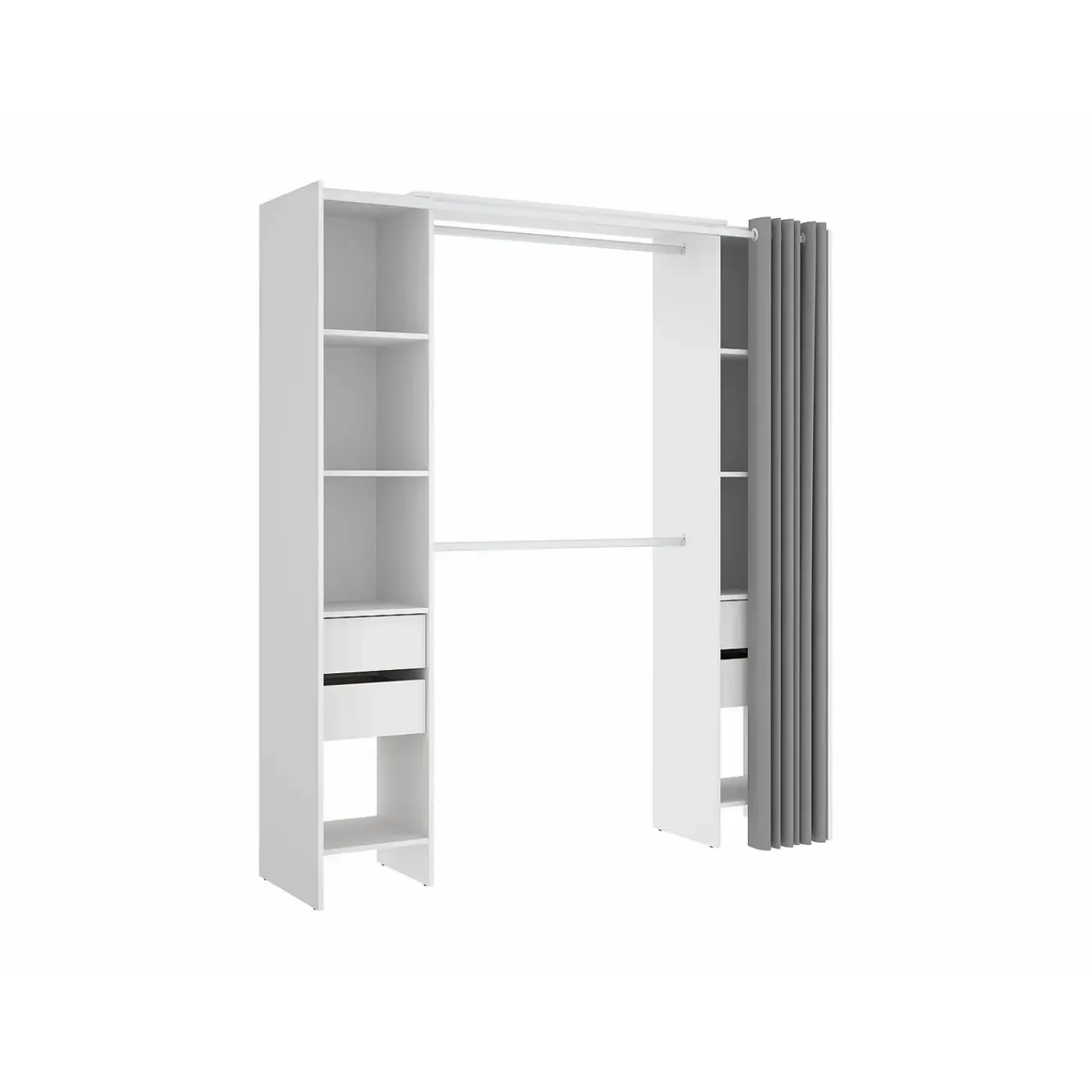 Vente-unique Open Kledingkast Lonaza Wit - L 180cm X B 50cm X H 203cm