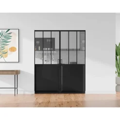 Vente-unique Schuifdeur Artisto Zwart - L 83cm X B 4cm X H 205cm