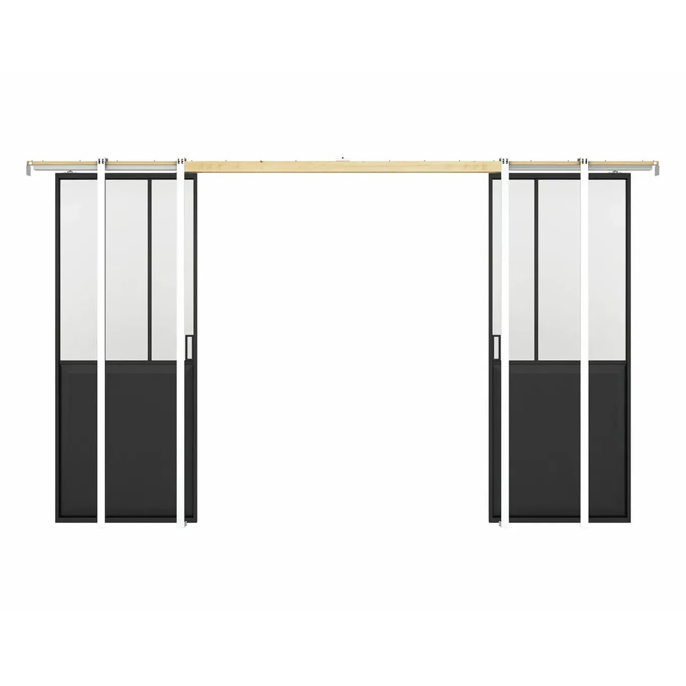 Vente-unique Schuifdeur Artisto Zwart - L 83cm X B 4cm X H 205cm
