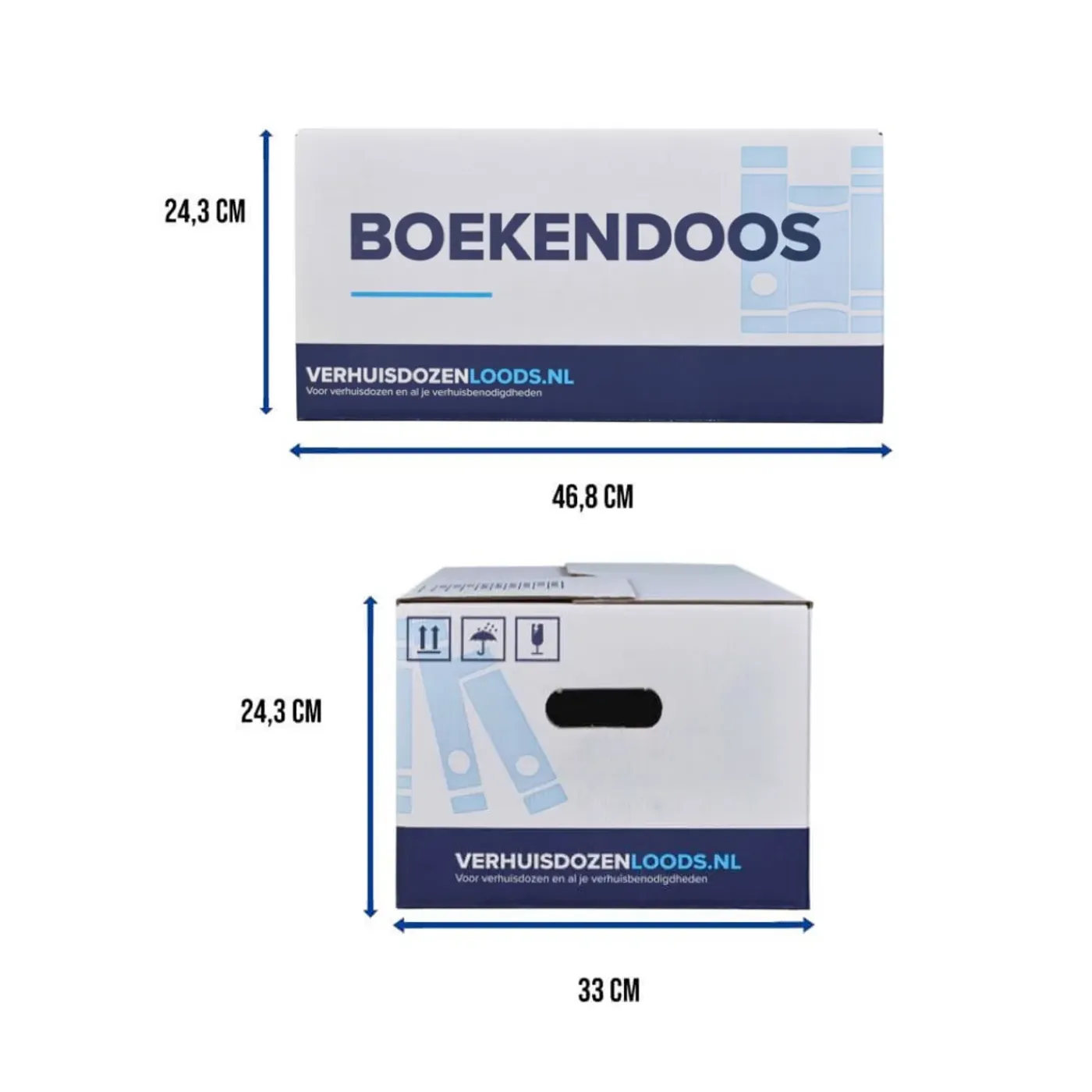 Verhuisservice+ Boekendozen - Zelfsluitend – Extra Sterk - 37l - 10 Stuks