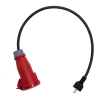 Verloopkabel draagbare lader rood CEE-schuko 16A