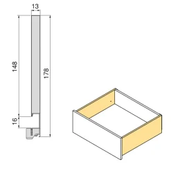 Vertex Met 3d-regeling Outdoor Lade Emuca, Hoogte 178mm, 40kg, Diepte 550mm, Staal, Antracietgrijs
