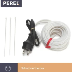 Perel Verwarmingskabel, Voor Binnen En Buiten, 12 M, Wit, Pe (polyethyleen)