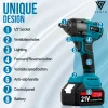 Vesto® Accu Slagmoersleutel 21v - Incl. 6x Moerdoppen - 2x Accu - 600nm - Slagschroevendraaier