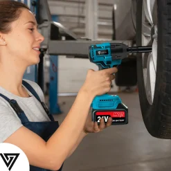 Vesto® Accu Slagmoersleutel 21v - Incl. 6x Moerdoppen - 2x Accu - 600nm - Slagschroevendraaier