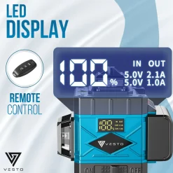 Vesto® 4d Kruislijnlaser - Zelfnivellerend Bouwlaser Met 4-16 Lijnen - 360° Rotatie - 50m Meetbereik