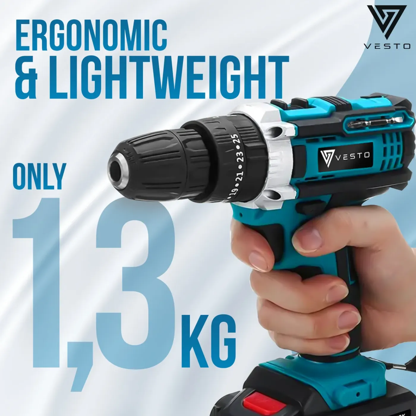 Vesto ® Powerdrive Accuboormachine - Accu Schroefboormachine - Boormachine - Incl. 2 Accu's