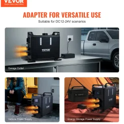Vevor Dieselkachel 8kw 12/24v Verticaal Model, Bt App, Afst.bed., Co-alarm, Snel Warm