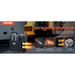 Vevor Dieselkachel 8kw 12/24v Verticaal Model, Bt App, Afst.bed., Co-alarm, Snel Warm