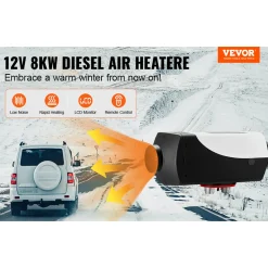 Vevor Dieselkachel (verwarming) 8kw 12v Voor Auto/vrachtwagens/camper Aluminium, Snel Opwarmend