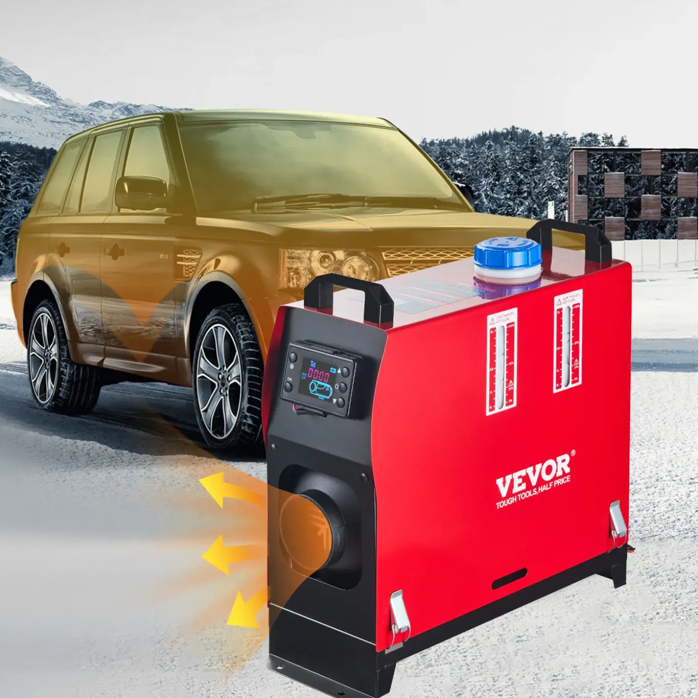 Vevor Dieselkachel (verwarming) 12v 8kw Voor Auto/trucks Afstandsbediening, Lcd-thermostaatmonitor