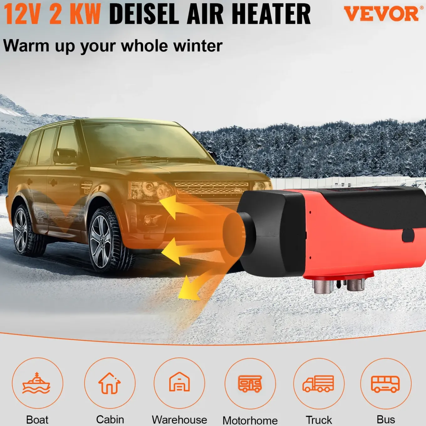 Vevor Dieselkachel (verwarming) 2kw 12v Tankknop Schakelaar Voor Vrachtwagen/boot/trailer