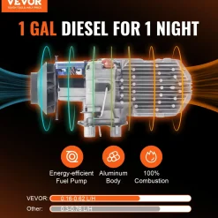 VEVOR Dieselkachel (verwarming) 12v 8kw 0.16-0.62l/u, Auto-dieselverwarming