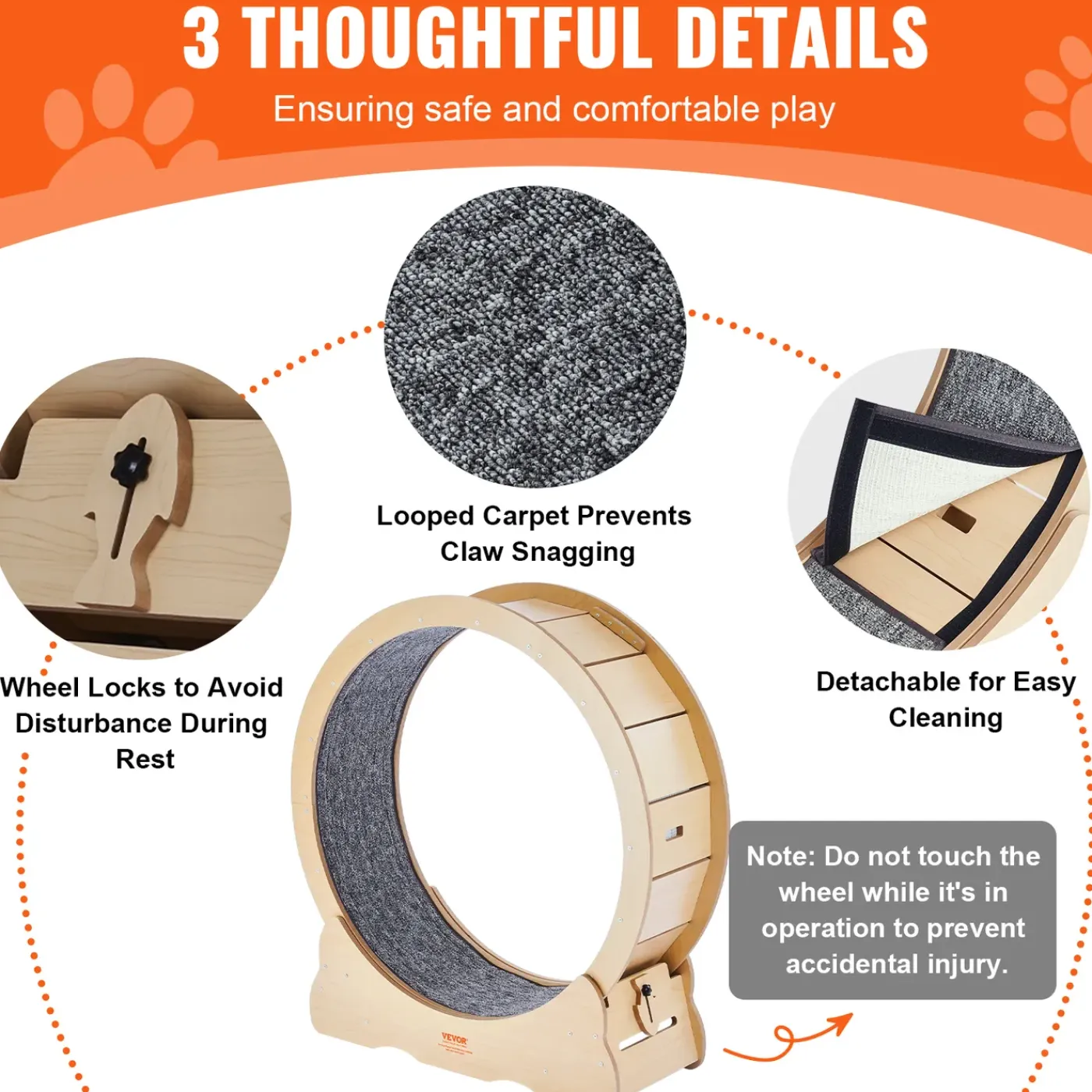 VEVOR -kattenloopwiel-voor-binnenkatten-met-krabpaal-91-cm