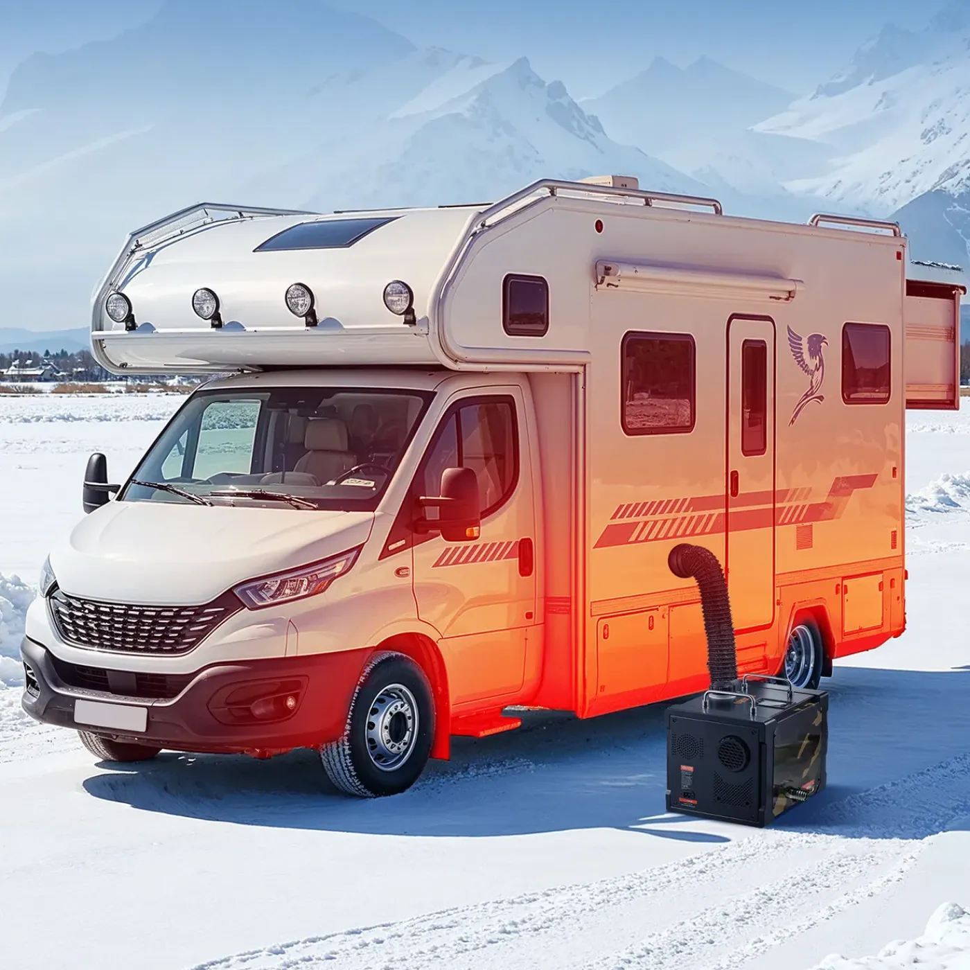 VEVOR 8kw Dieselkachel 12/24v All-in-1, Bluetooth, Afst.bed., Digitaal Display, Veilig