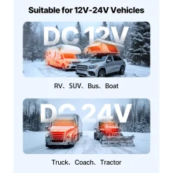VEVOR Parkeerverwarming 8kw 12-24v Afst.bed., Kleurendisplay, Spraakbediening, Geluidsarm