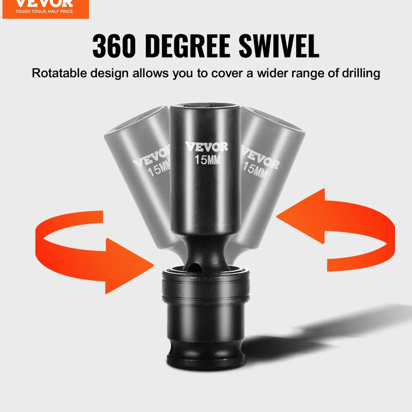 VEVOR -slagmoersleutel-doppenset-3/8-inch-14-stuks-360°-draaibaar