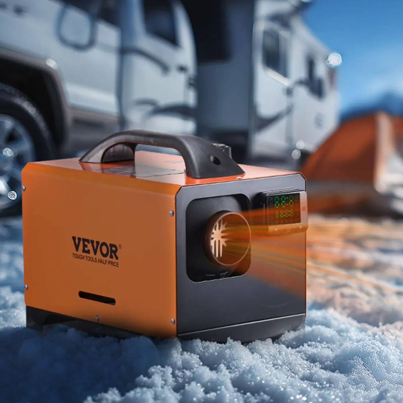 VEVOR Standverwarming 8kw 12/24v Vierkant Display, Afst.bed., Compact, Stil, Voor Camper