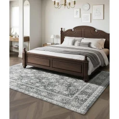VEVOR -vloerkleed(binnenmat)-2439x3048mm-kortpolig-wasbaar-antislip-vintage-grijs
