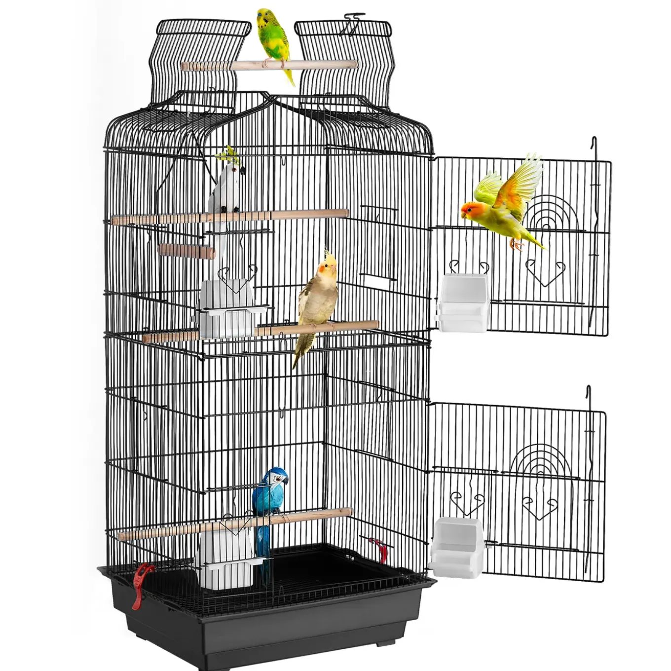 Vevor-vogelkooi-(parkietenkooi)-457x355x925mm-zwart-vogelhuis-stevig