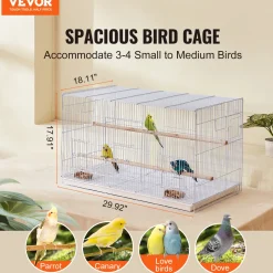 VEVOR -vogelkooi-(parkietenkooi)-760x460x455mm-wit