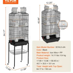 VEVOR -vogelkooi-volière-met-standaard-45-7x35-5x151cm-huisje
