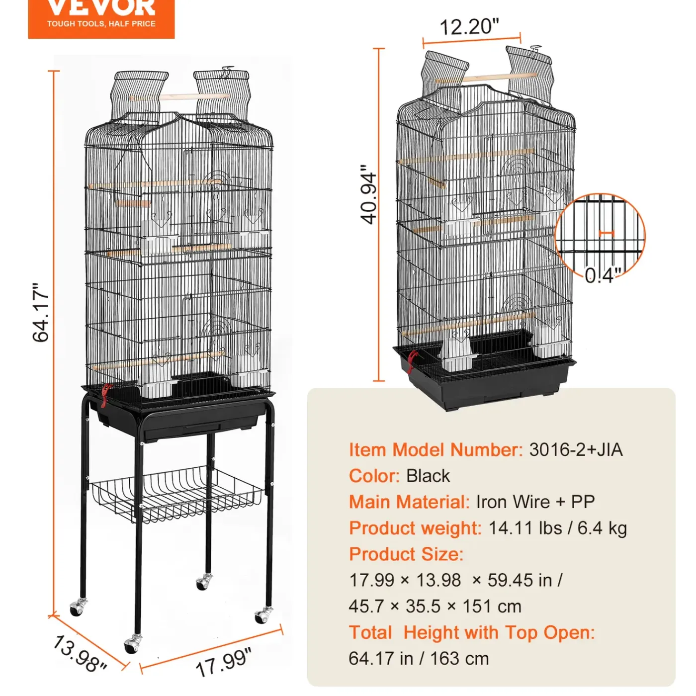 VEVOR -vogelkooi-volière-met-standaard-45-7x35-5x151cm-huisje
