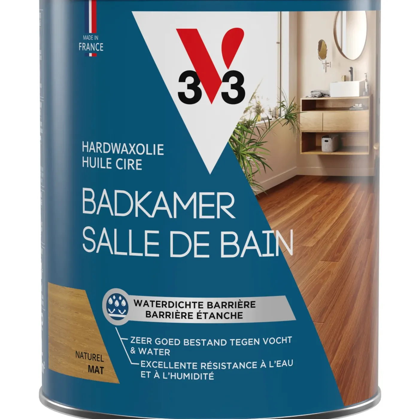 V33 hardwaxolie Parket Extra Waterproof transparant mat 1L