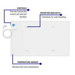 VH Infrarood paneel Superia V3 - Wit - 60 x 120 cm - 720 Watt - Geïntegreerde thermostaat - Wifi