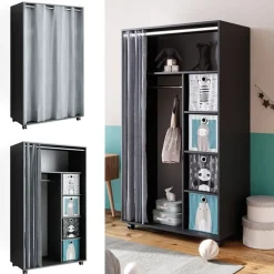 Vicco Doros Kast, 100x168cm Open, Met Wielen, Grijs, 40641