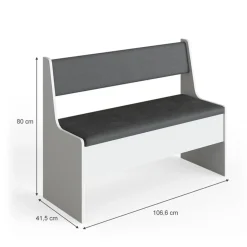 VICCO Eetkamerbank Roman, 41.5x106.6cm, Wit, 34177