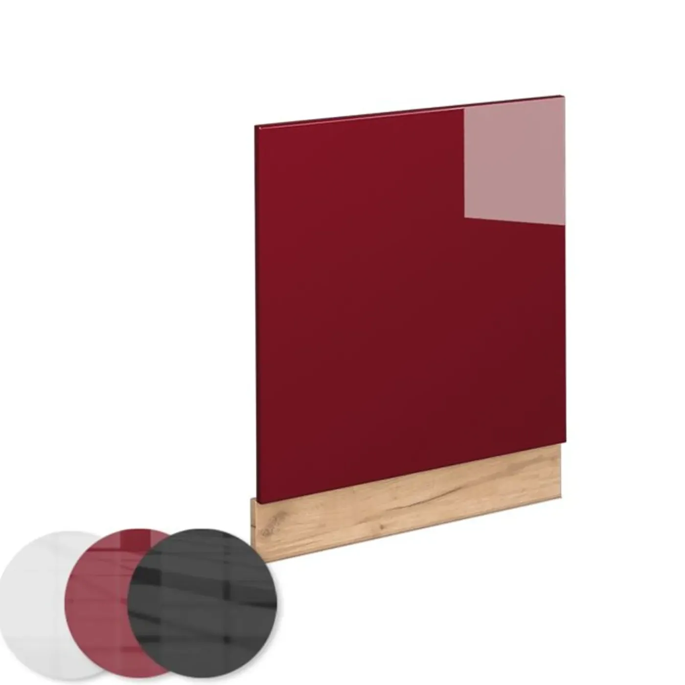 VICCO Façade Fameline, 60cm, Pt Antraciet, Bordeauxrood Hoge Glans/eiken Van Goud, 4