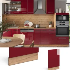 VICCO Façade Fameline, 45cm, Pt Eik, Bordeaux Rood Hoge Glans/eik Van Goud, 46686