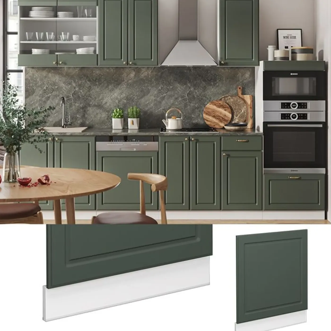 VICCO Façade Fameline, 60cm, Pt Eik, Groen Goud Campagne/wit, 45824