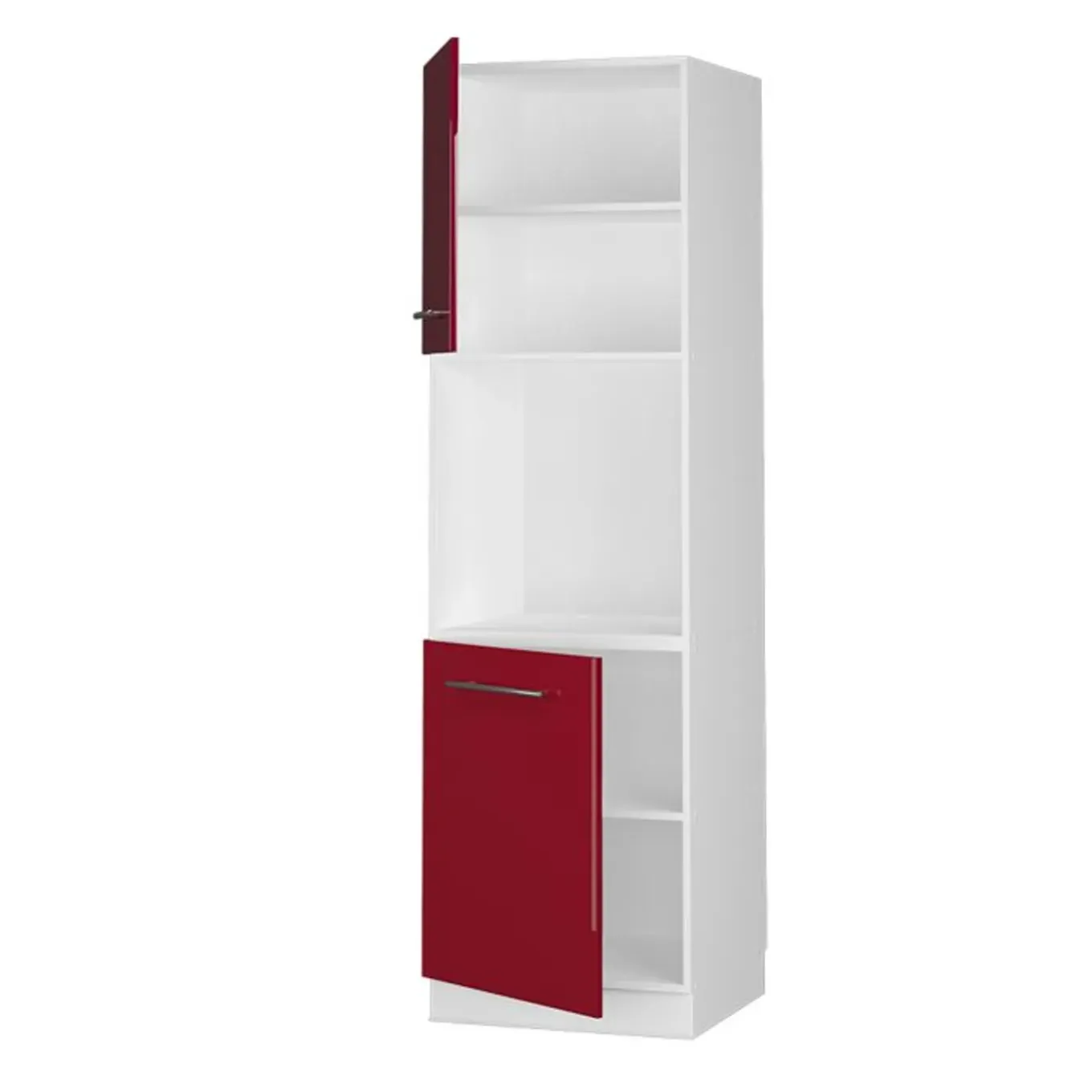 Vicco Fameline Ovenmeubel, 60cm Met Open Planken, Bordeaux Hoogglans/wit, 38512