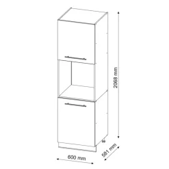 Vicco Fameline Ovenmeubel, 60cm Open, Antraciet Landelijk/wit, 38518