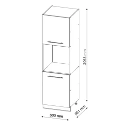 VICCO Fameline Ovenmeubel, 60cm Open, Gouden Eiken/antraciet, 38563