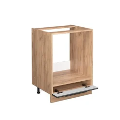 Vicco Fameline Ovenmeubel, 60cm Zonder Pt, Antraciet Hoogglans/gouden Eiken, 38354