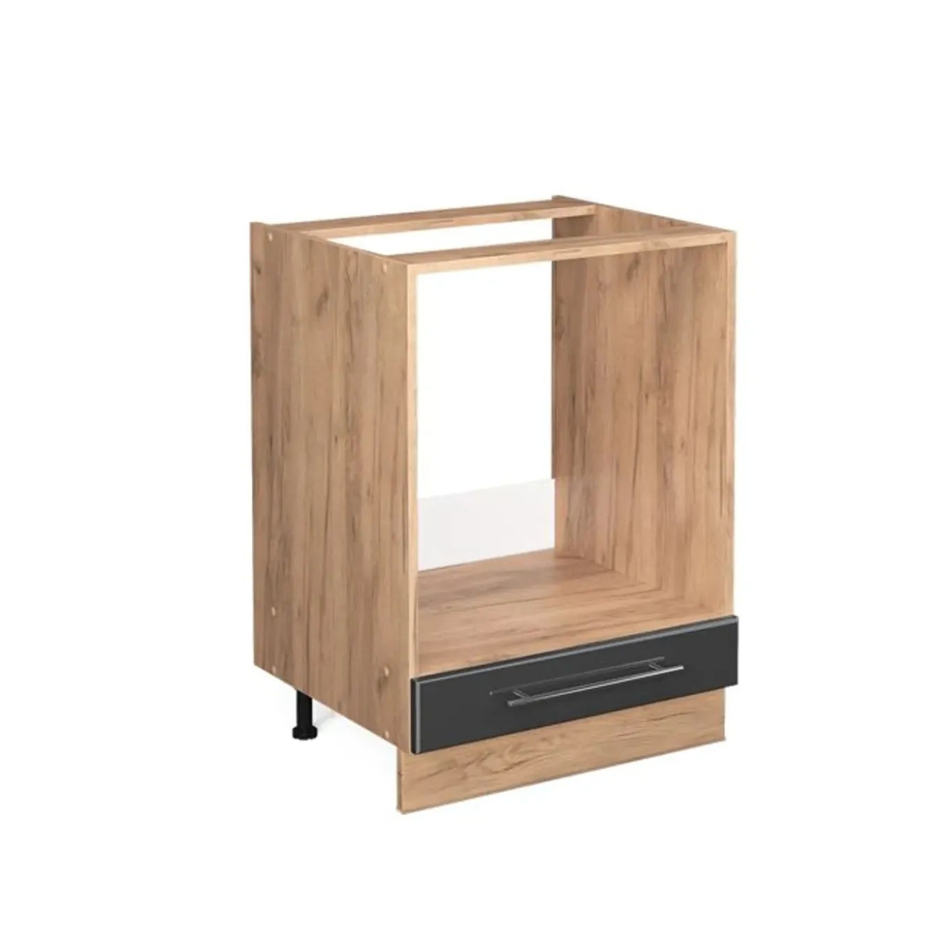 Vicco Fameline Ovenmeubel, 60cm Zonder Pt, Antraciet Hoogglans/gouden Eiken, 38354