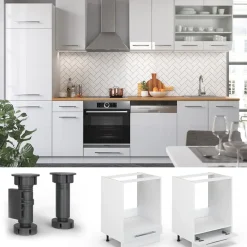 Vicco Fameline Ovenmeubel, 60cm, Pt Eik, Wit Hoogglans/wit, 45669