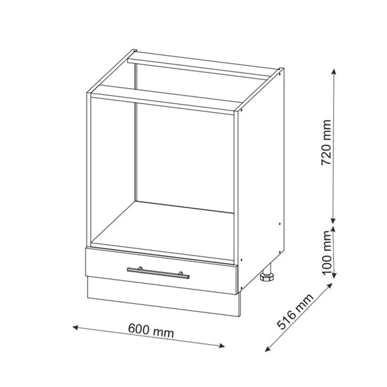 Vicco Fameline Ovenmeubel, 60cm Zonder Pt, Wit Landelijk/wit, 36022
