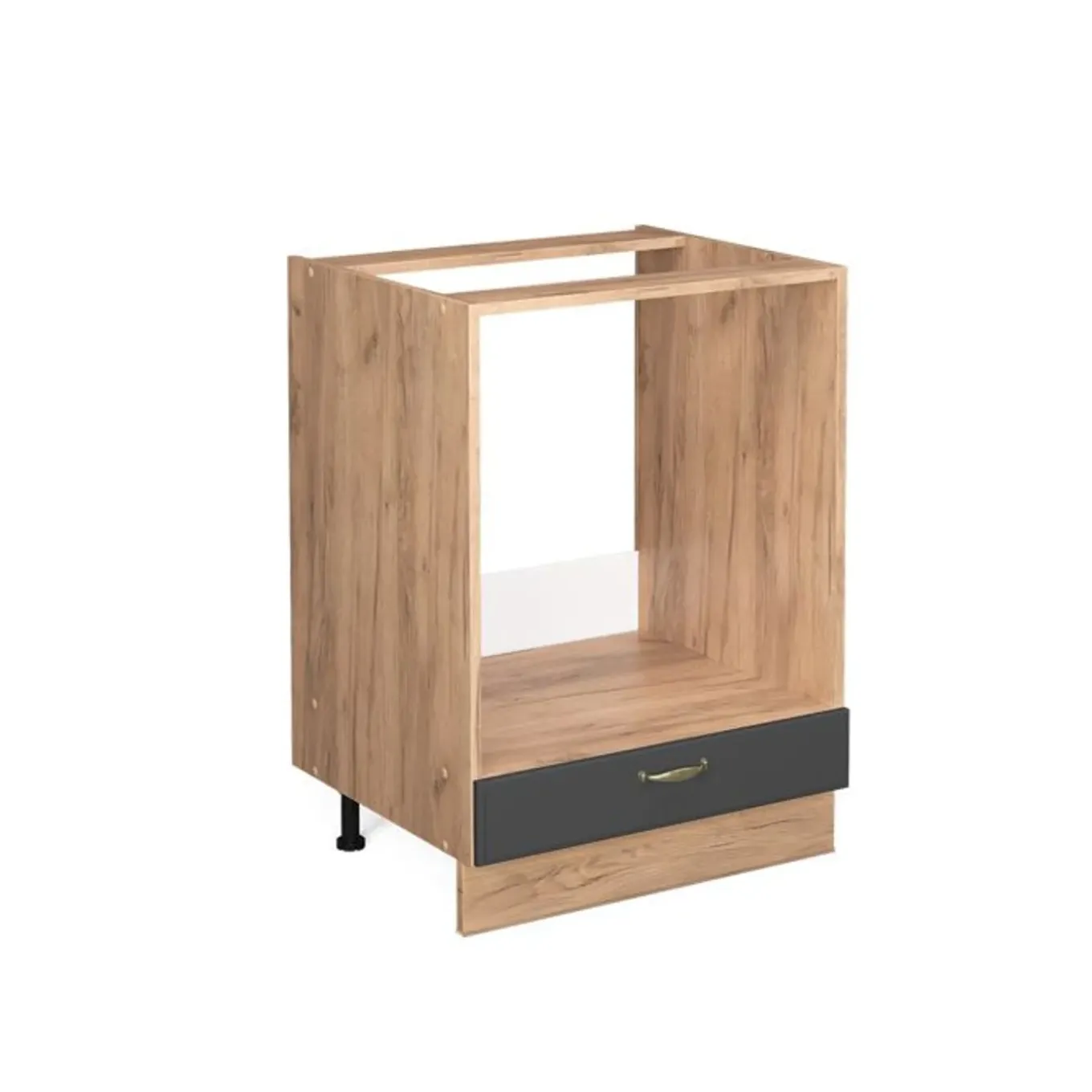 Vicco Fameline Ovenmeubel, 60cm Zonder Pt, Antracietgoud/eiken Van Gouden Kracht, 38