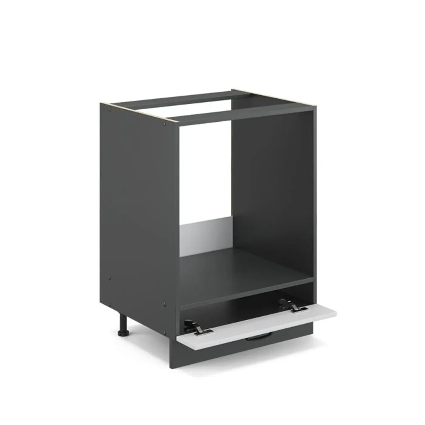VICCO Fameline Ovenmeubel, 60cm Zonder Pt, Wit Landelijk/antraciet, 36056